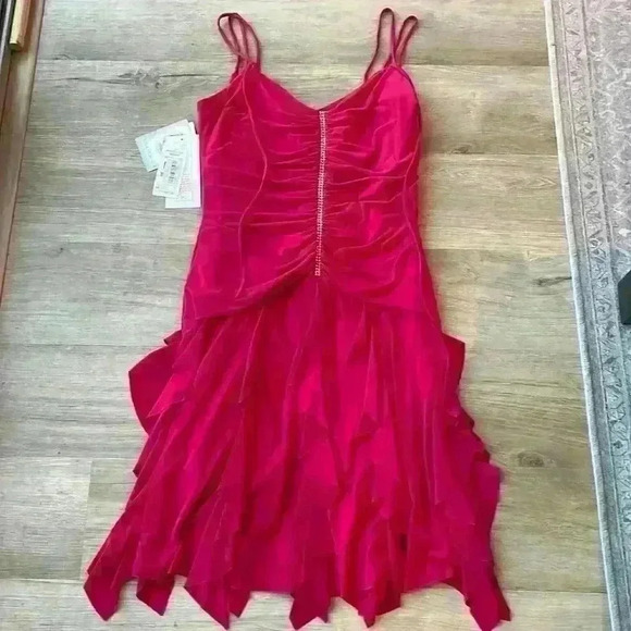 Scott McClintock Y2K Fairy vintage Paris Hilton hot pink ruffle dress -deadstock